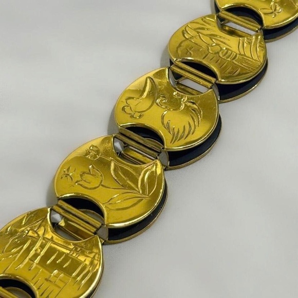 Antique Damascene Belt Inlaid with Gold and Silver Hand Engraved